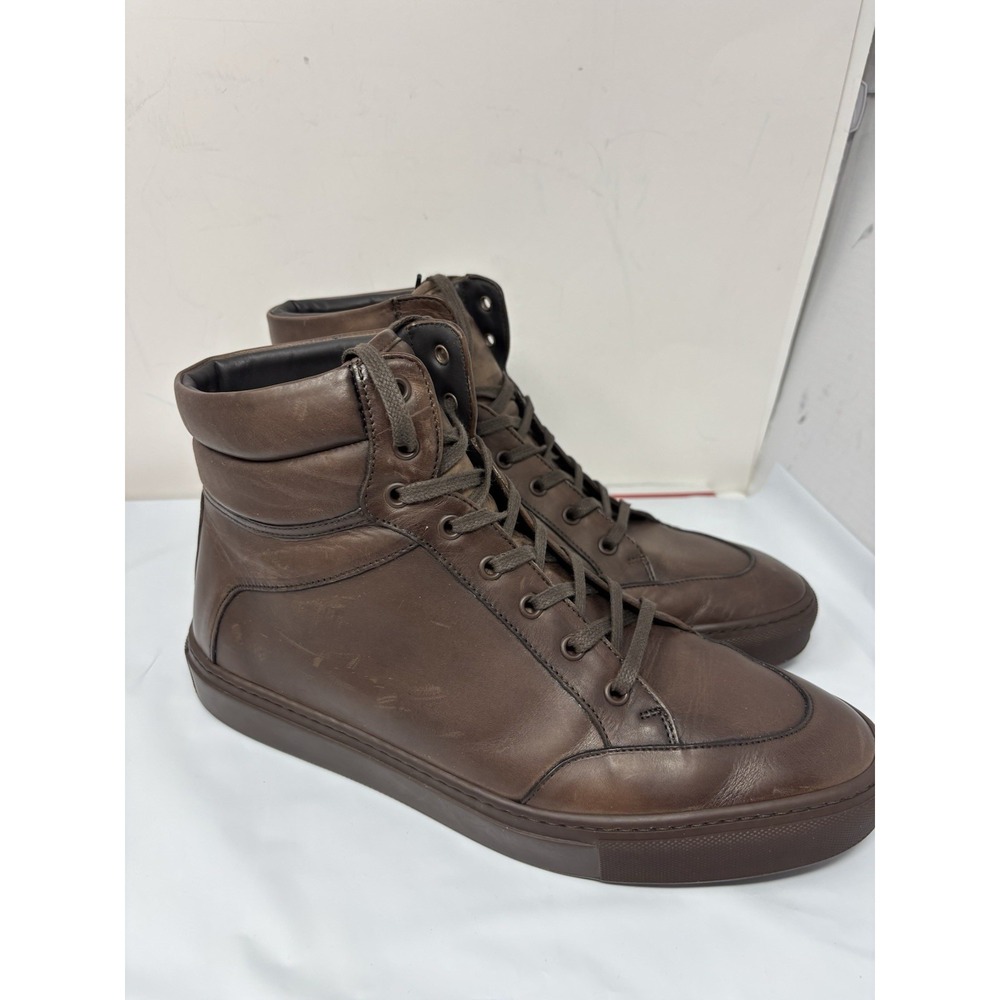 Koio Leather High Top Primo Nero Sneakers Casual Men's Size 44 Us 11 Italy Made